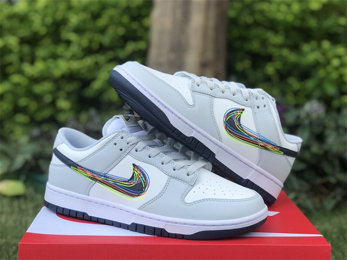 Women's Dunk Low '3D Swoosh' Smoke Gray Shoes 212 Women's Dunk Low '3D Swoosh' Smoke Gray Shoes 212